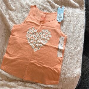 Cat & Jack Peach Tank Top with Floral Heart